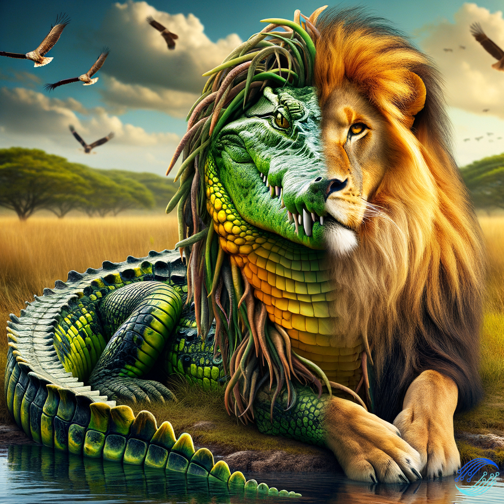 merge a lion with a crocodile