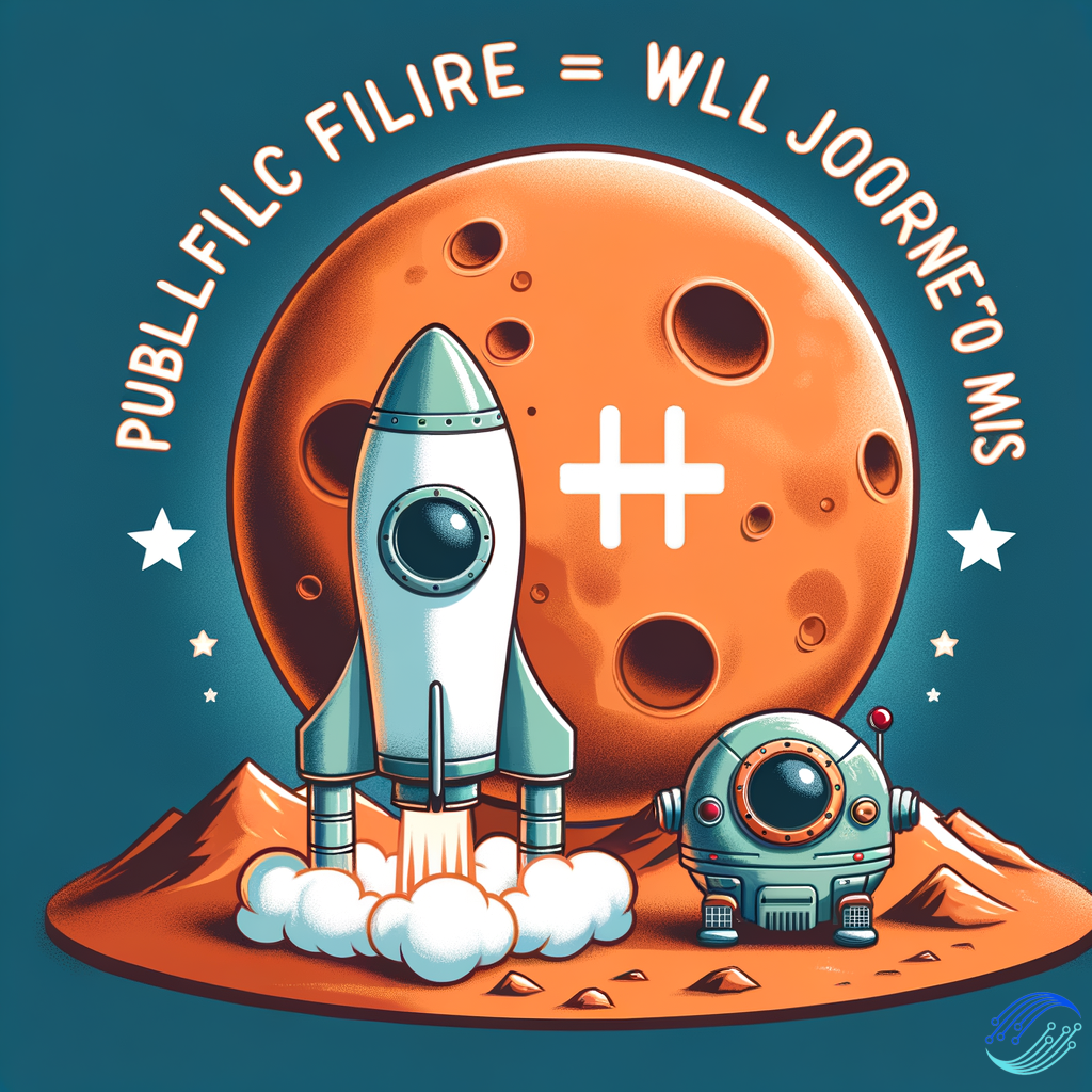 A rocket and mars in cartoon style. on mars is write Trump & WLFI = colle to mars