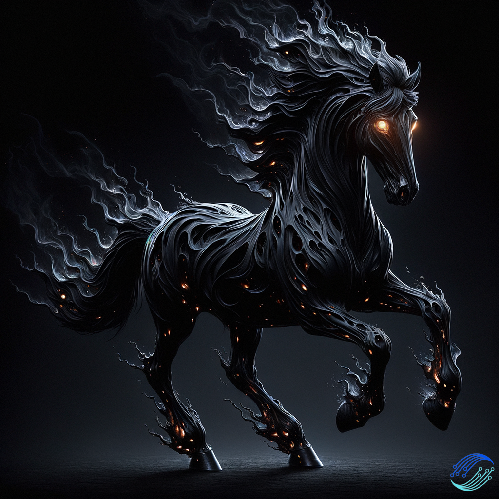 Black fire horse