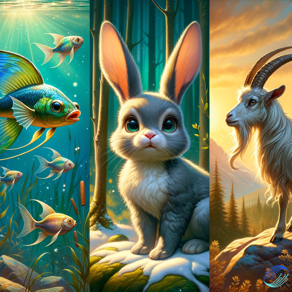 a fairy tale about a goby, a bunny and a goat